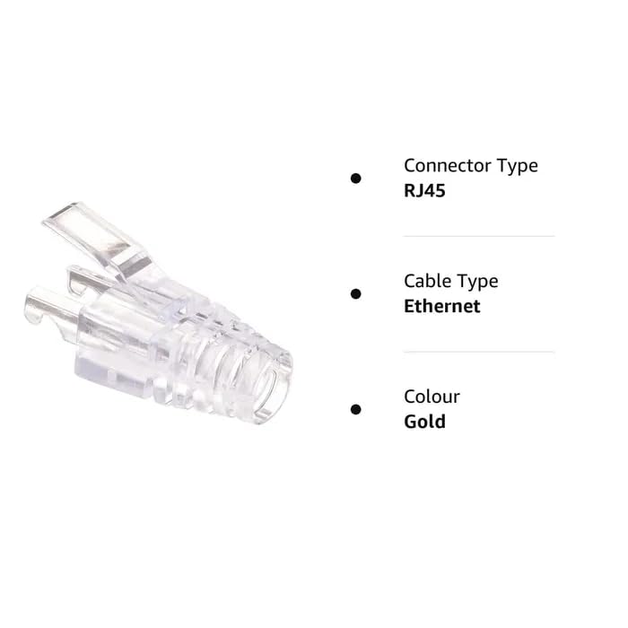 Thrifty Tech (Pack of 100) RJ45 Boot, Caps, Latest Supports Cat5, Cat5e, Cat6 8P8C RJ45 Connector, RJ45 Pass Through Transparent Connectors. (RJ 45 Boots) - Image 2