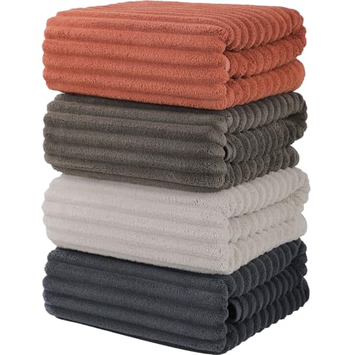 Bedvcaty Luxury 4-Piece Quick-Dry Bath Towel Set 27.5X 55 Inches – Ultra Soft Microfiber for Bathroom, Bar, Pool, Gym & Travel – Elegant Twill Design - Image 1