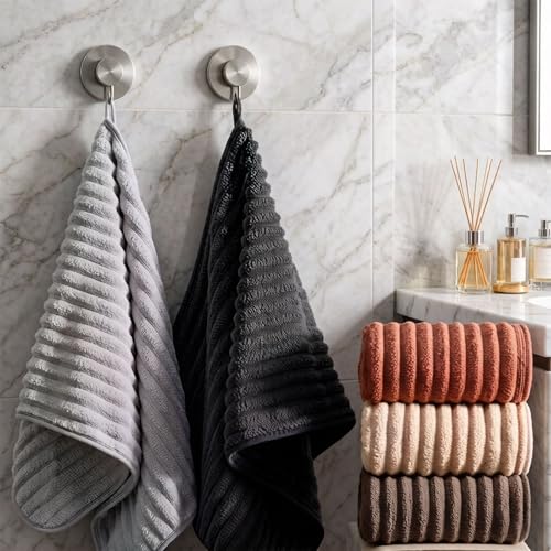 Bedvcaty Luxury 4-Piece Quick-Dry Bath Towel Set 27.5X 55 Inches – Ultra Soft Microfiber for Bathroom, Bar, Pool, Gym & Travel – Elegant Twill Design - Image 3