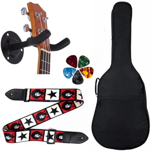 MOCKING BIRD Acoustic Guitar Bag Foam Padded Guitar Cover for 38, 39, 40, 41 inch with Adjustable Guitar Strap Wall Mount Hanger and Guitar Picks for Acoustic Electric Bass Guitar case (Bob Marley) - Image 1