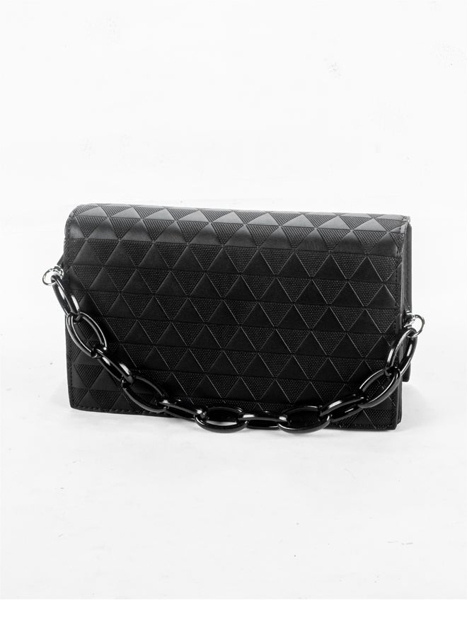 The Black Pearl Accessories Black Leather Shoulder & Cross  Body Bag - Image 3