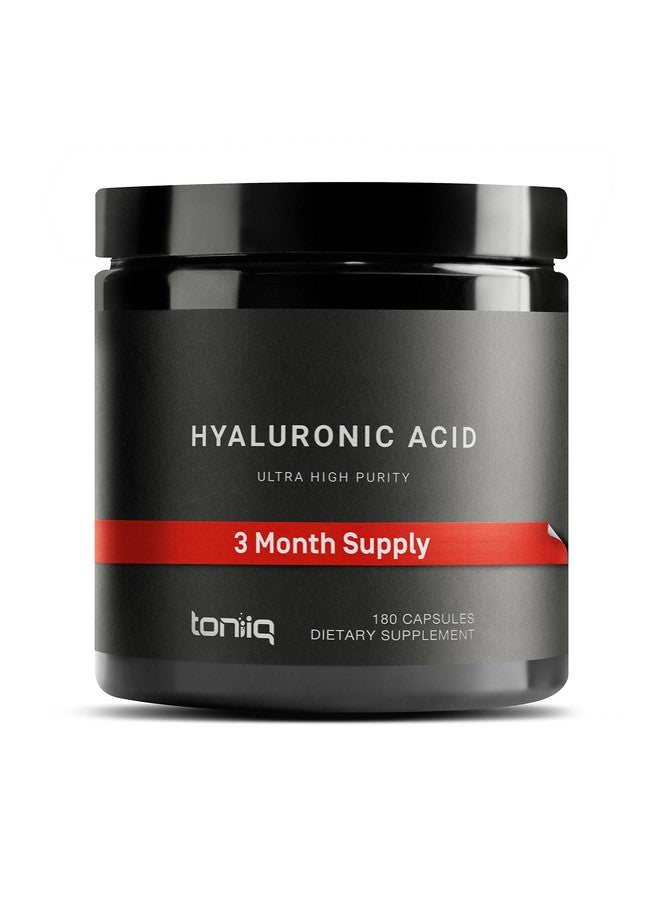Toniiq Ultra High Purity Hyaluronic Acid Capsules 95%+ Highly Purified And Highly Bioavailable 275Mg Formula Nongmo Fermentation High Strength With Vitamin C 180 Capsules - Image 1