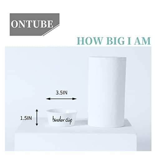ONTUBE Ceramic Paper Clip Holder and Binder Clip Holder Set (White) - Image 3