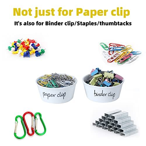 ONTUBE Ceramic Paper Clip Holder and Binder Clip Holder Set (White) - Image 4