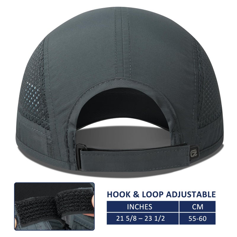 GADIEMKENSD GADIEMKENSD Men Outdoor Hat Reflective Folding Running Sport Hats Summer Cool UPF 50 Sun Unstructured Baseball Caps for Men Women Breathable Light Quick Dry Travel Golf Hat Dark Gray  - Image 3