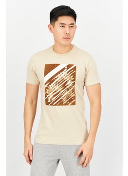 Tailored Recreation Men Crew Neck Short Sleeve Graphic Print T-Shirt, Tan  - Image 1