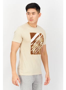 Tailored Recreation Men Crew Neck Short Sleeve Graphic Print T-Shirt, Tan  - Image 3