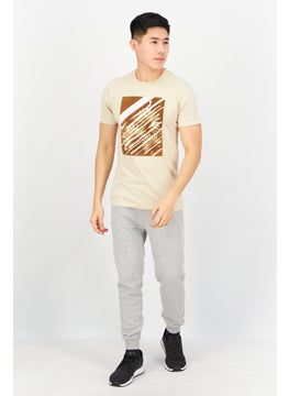 Tailored Recreation Men Crew Neck Short Sleeve Graphic Print T-Shirt, Tan  - Image 2