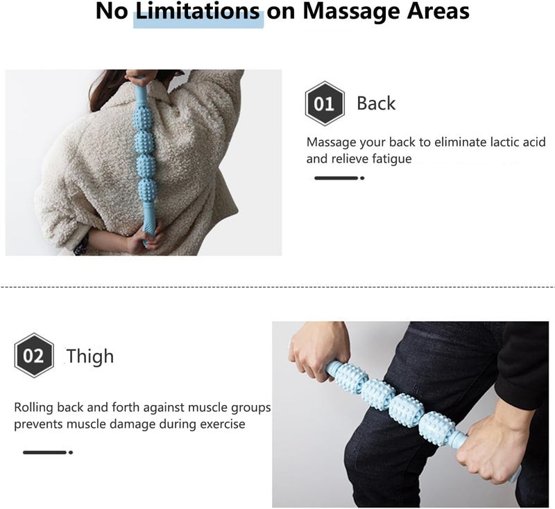 Trifecta Massage Roller Stick For Body - Muscle Roller Stick Relieve Myofascial Trigger Points Tuh Reduce Muscle Soreness, Tightness, Leg Cramps, And Back Pain For Physical Therapy And Recovery (Blue) - Image 5