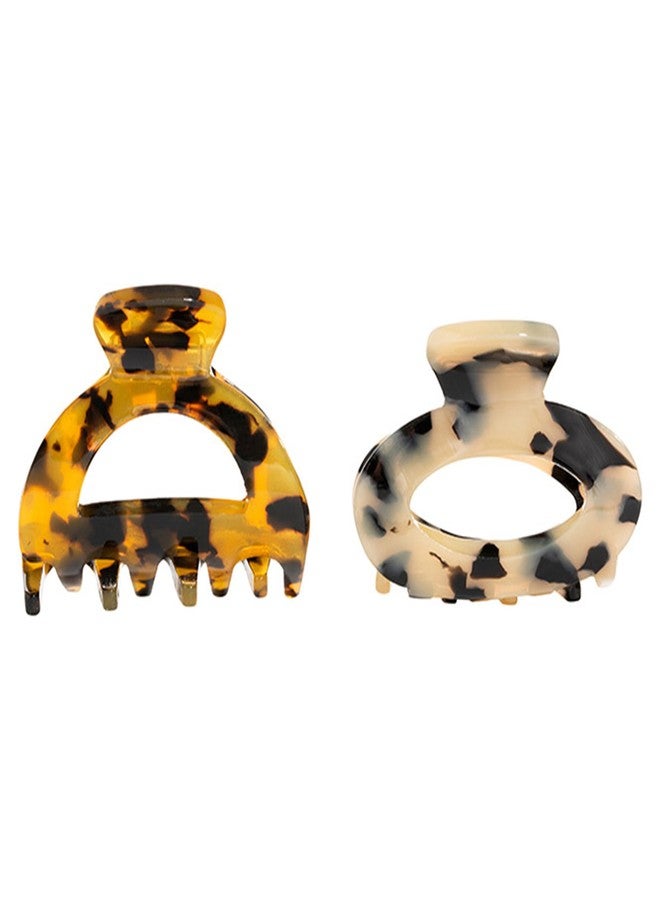 L. Erickson Cutout Claw Small Hair Clips For Most Hair Types, 1.125" Long. Oval Hair Clip, Ivory Tokyo, Rounded Hair Clip, Tokyo - Image 2