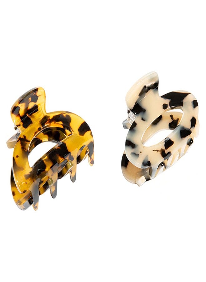 L. Erickson Cutout Claw Small Hair Clips For Most Hair Types, 1.125" Long. Oval Hair Clip, Ivory Tokyo, Rounded Hair Clip, Tokyo - Image 1