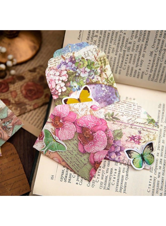 Doraking Vintage Flower Mini Envelope, Small Envelopes and Sealing Sticker Set, 40 Matching Envelopes and 2 Sheets Seal Sticker - Image 4