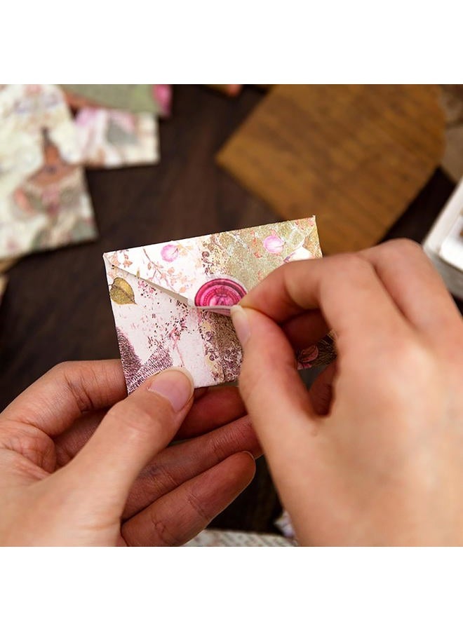 Doraking Vintage Flower Mini Envelope, Small Envelopes and Sealing Sticker Set, 40 Matching Envelopes and 2 Sheets Seal Sticker - Image 3