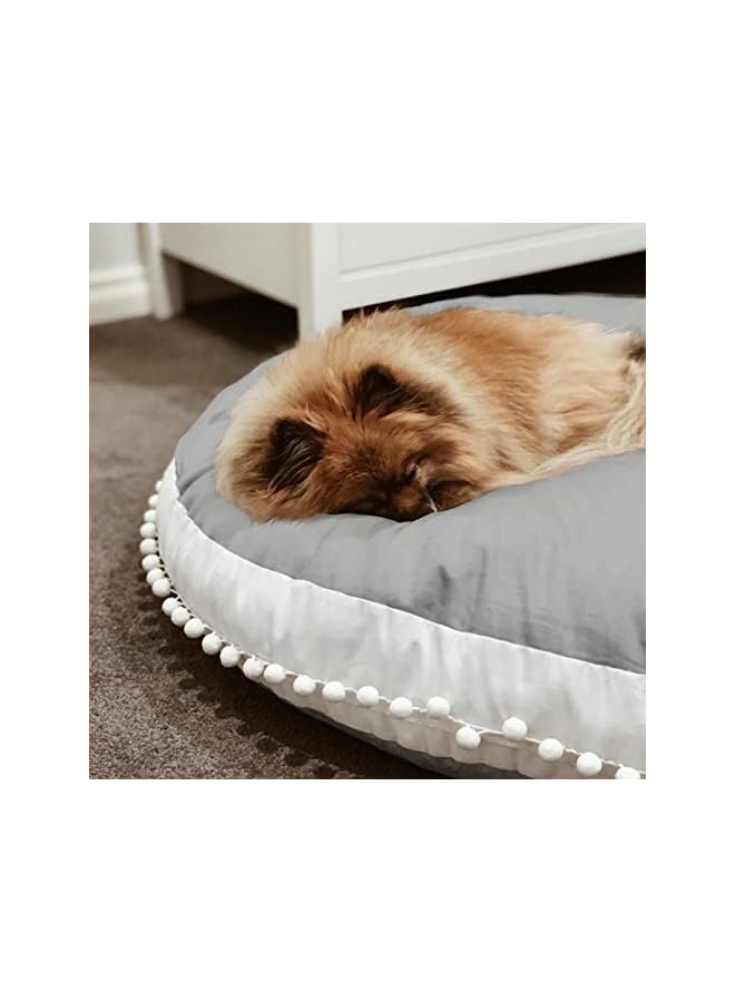 The Bros وسادة أرضية كبيرة للأطفال، وسادة دائرية كبيرة، وسائد أرضية دائرية للرضع والأطفال، وسادة كبيرة للقراءة في ركن اللعب، خيمة، غرفة اللعب، حضانة، مظلة، رمادي - Image 3