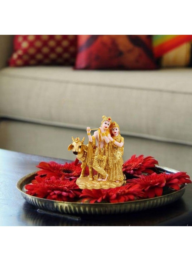 Satyam Kraft SATYAM KRAFT 1 Pcs Shree Radha Krishna Idol-Gold Murti Statue Decor,Office,car Dashboard, Mandir, Table Showpiece, | Gift for Him/Her, Mother's Day, Wedding & Gift, Decorative Figurines (Small,16 cm) - Image 5