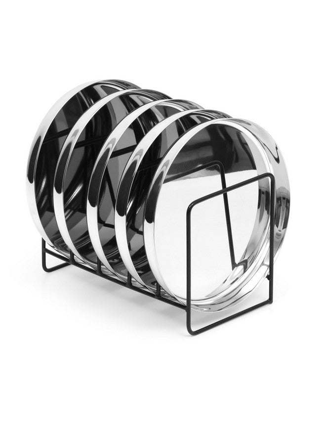 Livzing Metal Dish Rack-Plate Holder Stand-Over the Sink Plate Rack-Countertop Plate Organizer-Plate Drying Rack-Pan/Lid Holder-Chopping Board/Cabinet/Utensil Rack for Kitchen & Dining-Black - Image 1