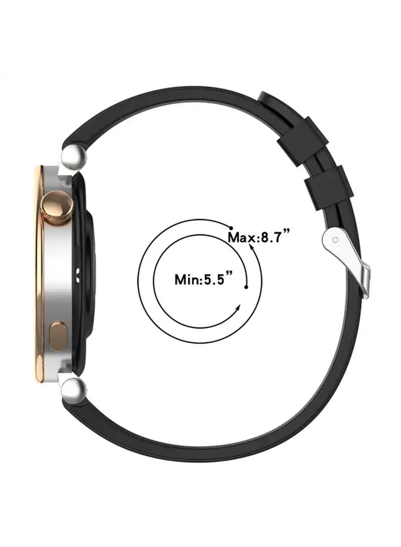 Soft Silicone Strap Replacement Bands For Huawei Gt4 41mm - Black - Image 5