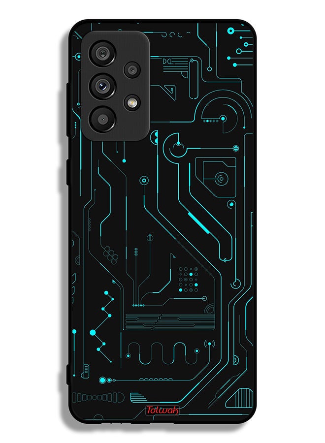Tolwak Samsung Galaxy A73 5G Protective Case Cover Digital Art Circuits Minimalism Multiple Display - Image 1