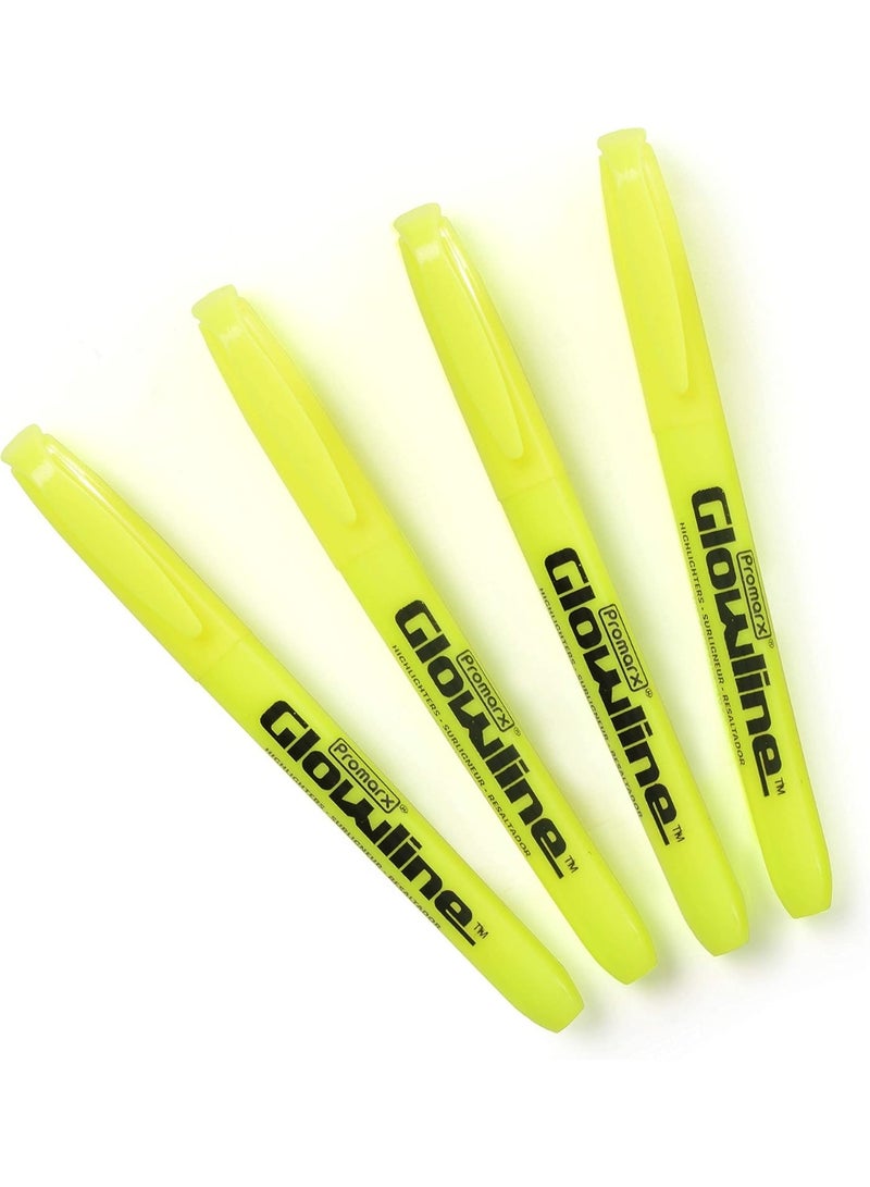 Promarx Glowline Pocket Highlighter Sticks, Yellow, 4 Count - Image 2