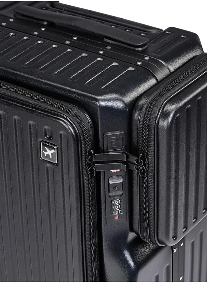 ليمرا حقيبة سفر مخصصة لكبينة الطائرة مقاس 20 بوصة مصنوعة من البولي كربونات - حقيبة دوارة و خفيفة الوزن مع قفل TSA و شحن USB و جيب أمامي وحامل أكواب