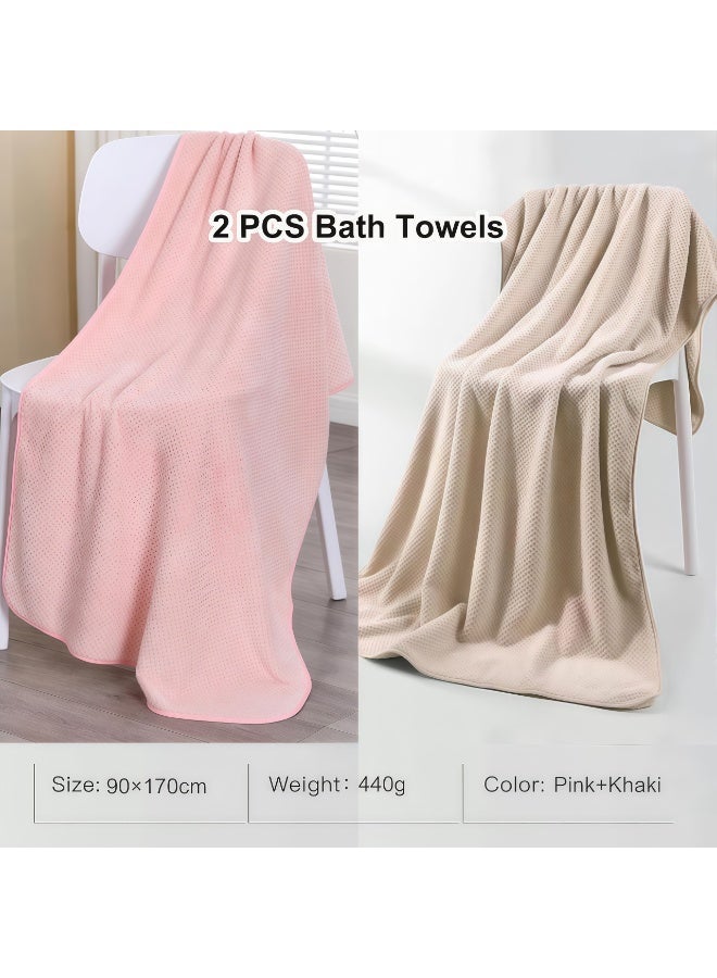 Microfiber Bath Towels, 90 x 170 cm, Set of 2, Super Soft, Highly Absorbent, Quick-Dry, Multipurpose Use Towel - Image 2