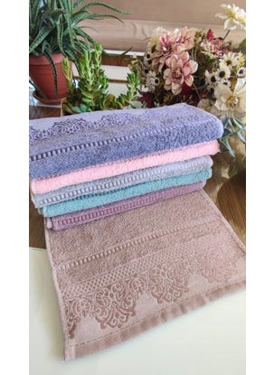 A.Z.H. (Set of 6) Terry Jacquard Dowry 30X50 Cm. Kitchen and Hand Towel Set  - Image 1