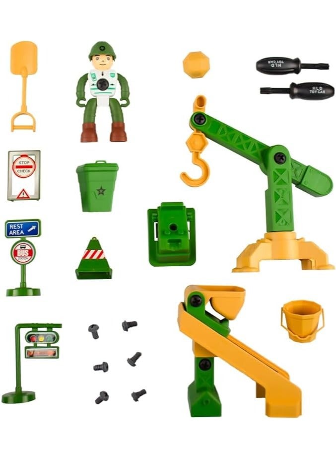 UKR 4 Cars Playset with Checkpoint & Traffic Signs – Educational Toy for Boys, Fun Vehicle Playset with Checkpoint Accessories, Large Birthday Gift for Kids, Creative Assembly Playtime - Image 3