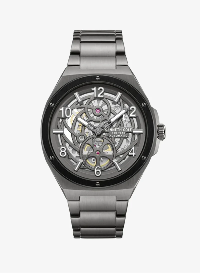 كينيث كول نيو يورك Gun Dial Stainless Steel Bracelet Multifunction Watch for Men, 43.5mm