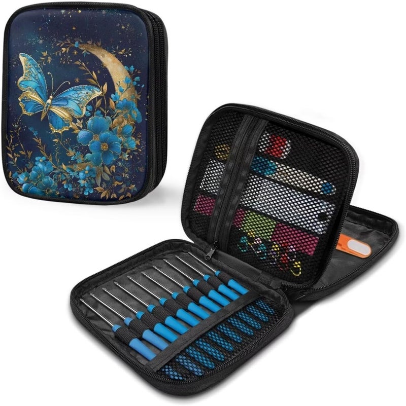 Vanideaoty Moon Butterfly Crochet Hook Case - Portable Storage With Web Pockets for Knitting Needles and Supplies - Image 5