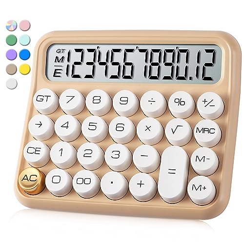 VEWINGL Mechanical Calculator 12 Digit Desk Calculator with Extra Large 5" LCD Display, Big Easy-Press Buttons, 15° Tilted Screen, Office & School Desktop Calculator - Image 1