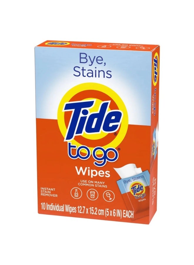 Tide To Go No Scent Stain Remover 10 wipes - Image 1