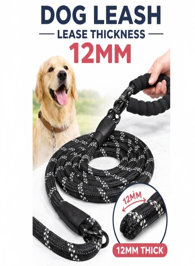 PET FUN Heavy Duty Nylon Premium Dog Leash | Anti Slip Padded Handle Long Dog Leash | Highly Reflective Leash for Dogs | Dog Rope for Medium & Large Dogs | Dog Training Leash (12mm) - Image 2