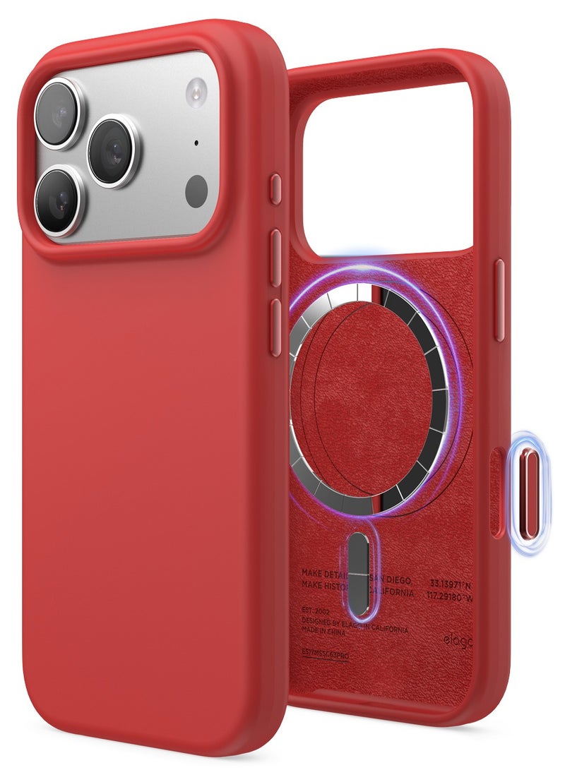 Elago Magnetic Liquid Silicone for iPhone 17 Pro case cover [Camera Control Button Cover] compatible with MagSafe Shockproof - Red - Image 1