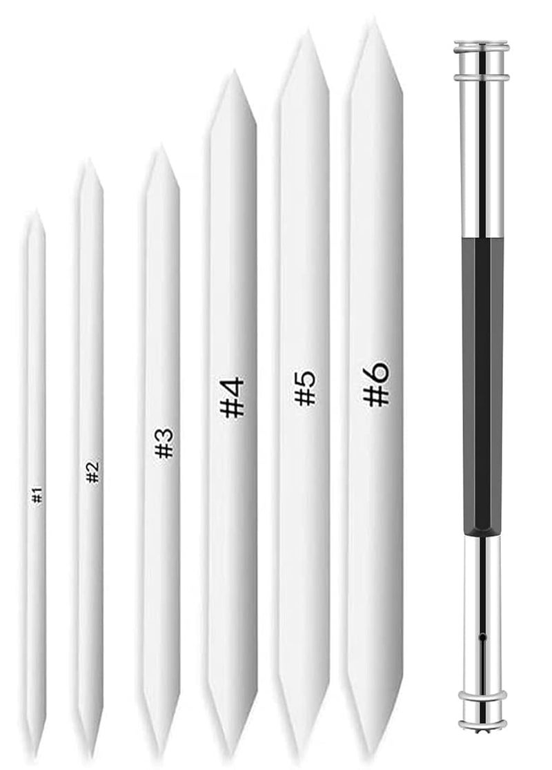 Prescent Art Set of 6 pc Paper Stump and 1 Pencil Extender Sketching Drawing Shading - Image 1
