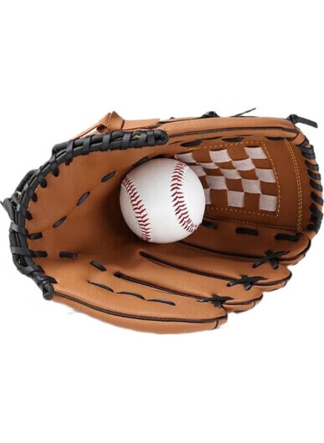 Invui Baseball Glove, Pitching And Softball, Adult Style, Thickened And Wear-Resistant, Catcher'S Glove (1 Soft Baseball), Size L, Brown - Image 1