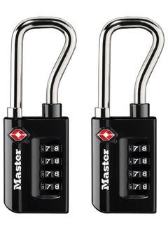Master Lock 4696T, Pack of 2 TSA Approved Luggage Lock, 2 Pack, Set Your Own Combination, Black, 2 Count  - Image 1