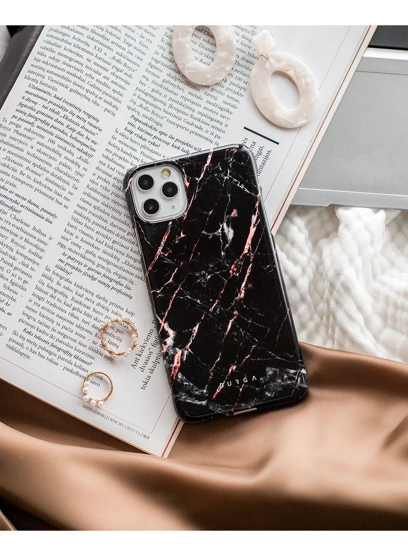 بورجا غطاء هاتف BURGA متوافق مع iPhone 15 PRO - غطاء حماية فاخر بطبقتين: غلاف صلب + سيليكون - تصميم خشبي فاخر "Cooper Wood" - مقاوم للخدوش والصدمات