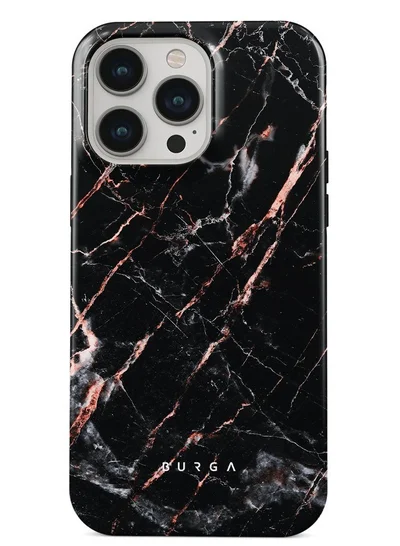 بورجا غطاء هاتف BURGA متوافق مع iPhone 15 PRO - غطاء حماية فاخر بطبقتين: غلاف صلب + سيليكون - تصميم خشبي فاخر "Cooper Wood" - مقاوم للخدوش والصدمات