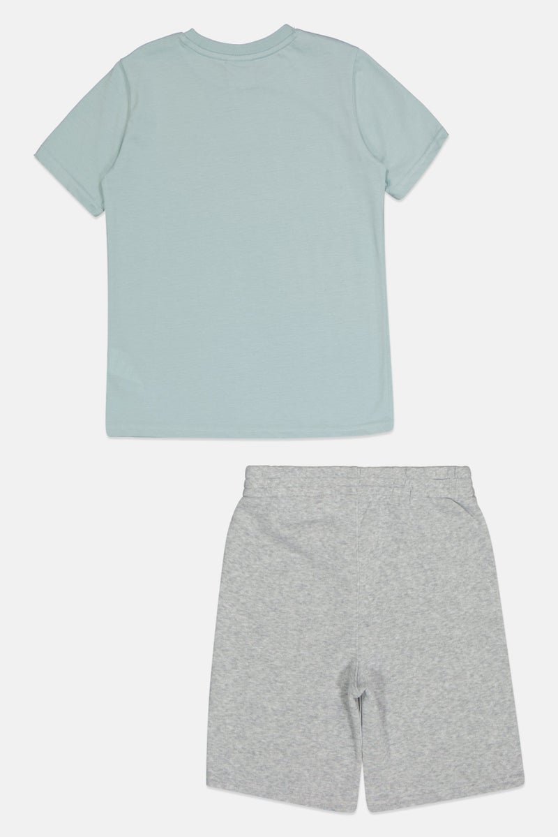 PUMA ملابس رياضية للأطفال الأولاد 2 قطعة تناسب قميص قصير الأكمام وسروال خارجي، متعدد الألوان - Image 3