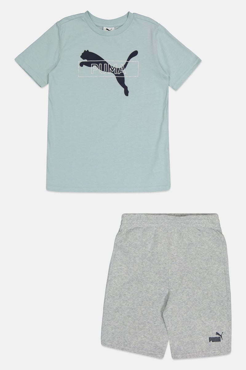 PUMA ملابس رياضية للأطفال الأولاد 2 قطعة تناسب قميص قصير الأكمام وسروال خارجي، متعدد الألوان - Image 2