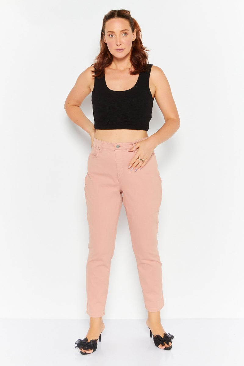 NYDJ Women Regular Fit Plain Stretchable Jeans, Peach - Image 4