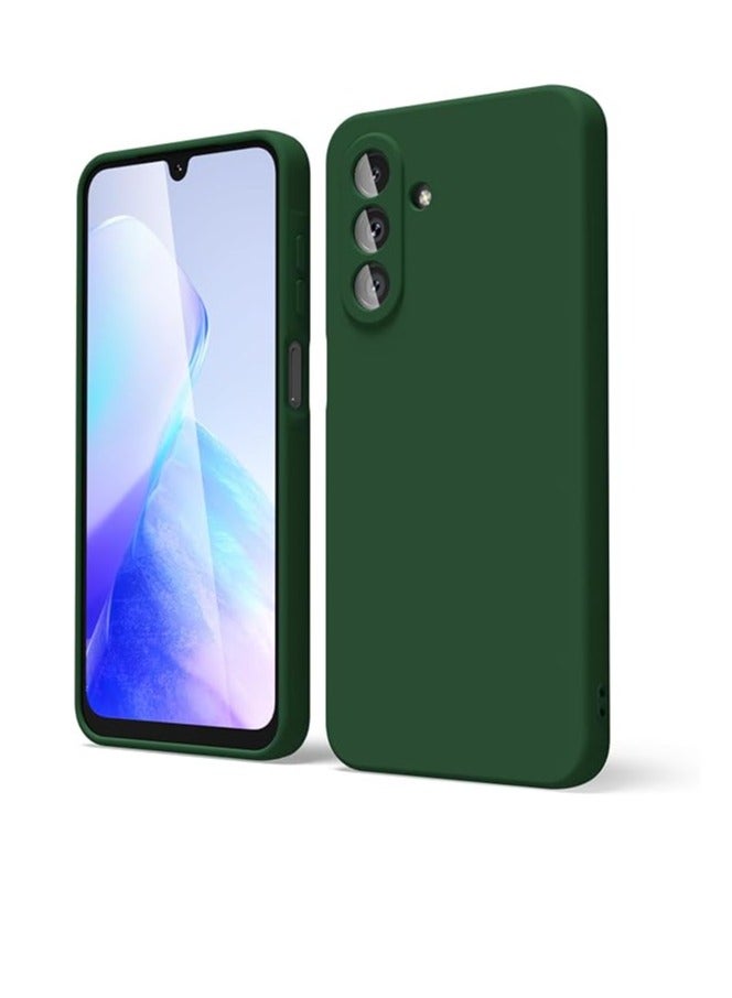 MIGOFAST Samsung Galaxy A26 5G Case Silicone Thin Slim Grip Soft Rubber Gel Protective Phone Case for Women Matte Plain Solid Color Aesthetic Cute Girly Case with Camera Cover Dark Green - Image 1