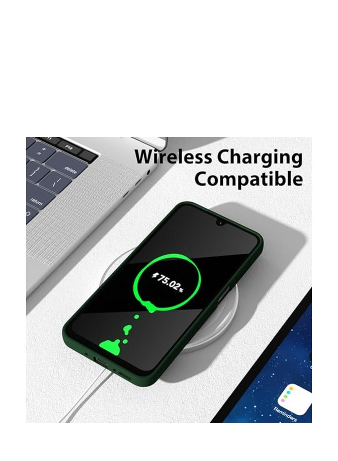 MIGOFAST Samsung Galaxy A26 5G Case Silicone Thin Slim Grip Soft Rubber Gel Protective Phone Case for Women Matte Plain Solid Color Aesthetic Cute Girly Case with Camera Cover Dark Green - Image 5