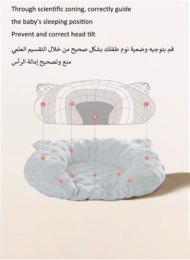 آيسيورا وسادة دعم رقبة الطفل وسادة تشكيل رأس الطفل وسادة إسفنجية للذاكرة منع وتصحيح إمالة الرأس وسادة الطفل مناسب للمواليد الجدد  - Image 3