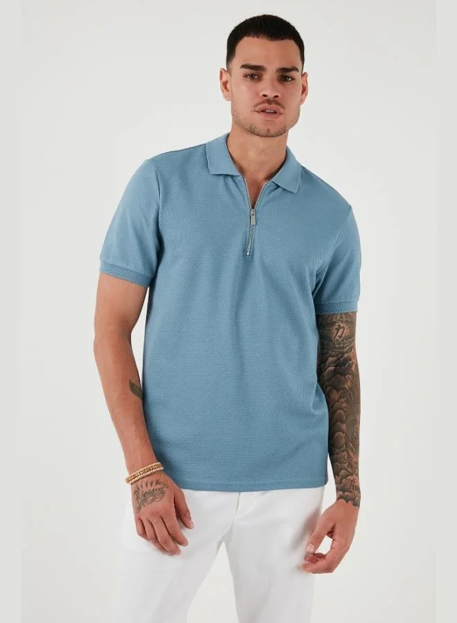 Buratti Buratti Cotton Regular Fit Zip-Up Polo Collar T-Shirt Men's POLO COLLAR T-SHIRT 5902915