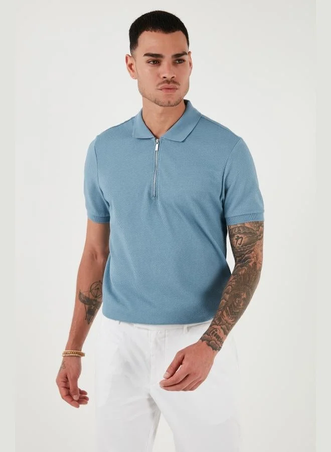 Buratti Buratti Cotton Regular Fit Zip-Up Polo Collar T-Shirt Men's POLO COLLAR T-SHIRT 5902915