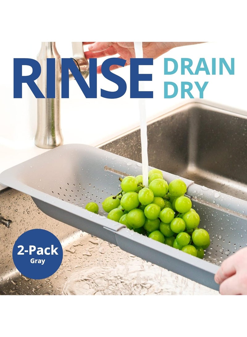 general Sink Spoon Basket - (Set of 2) Wash vegetables and fruits, drain cooked pasta and dry plates - Expandable - New Home Kitchen Essentials - Image 2