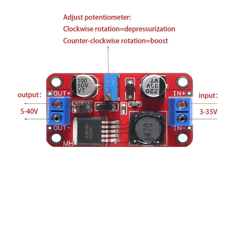 XL6019 DC DC Boost Converter Module 5A 5 40V Step Up Regulator Board - Image 3