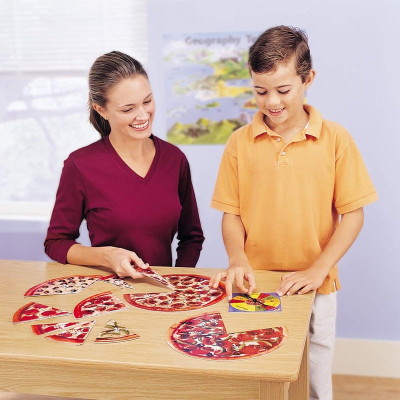 Learning Resources Pizza Fraction Fun Game, 13 Fraction Pizzas, 67 Piece Game, Ages 6+ - Image 2