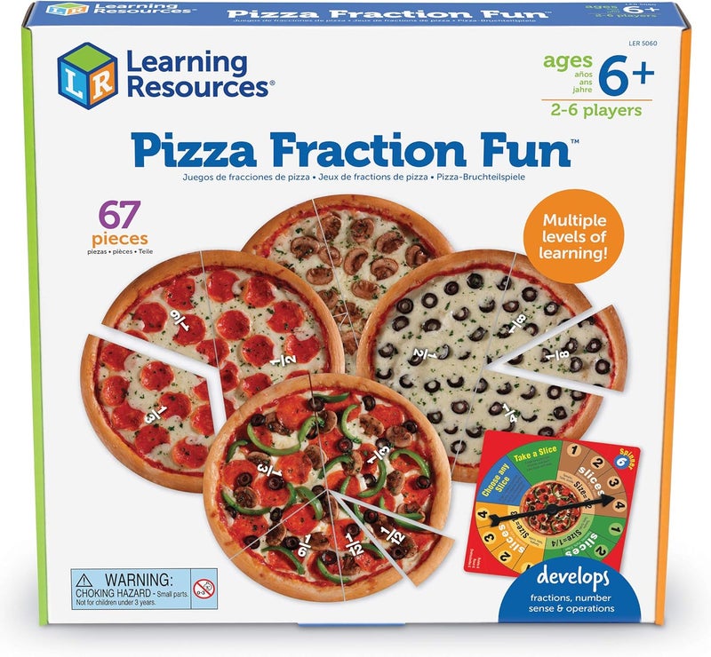 Learning Resources Pizza Fraction Fun Game, 13 Fraction Pizzas, 67 Piece Game, Ages 6+ - Image 4